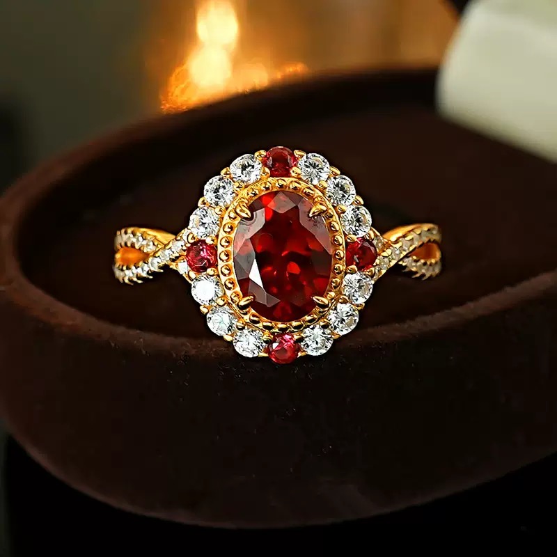 Crimson Oval Ring