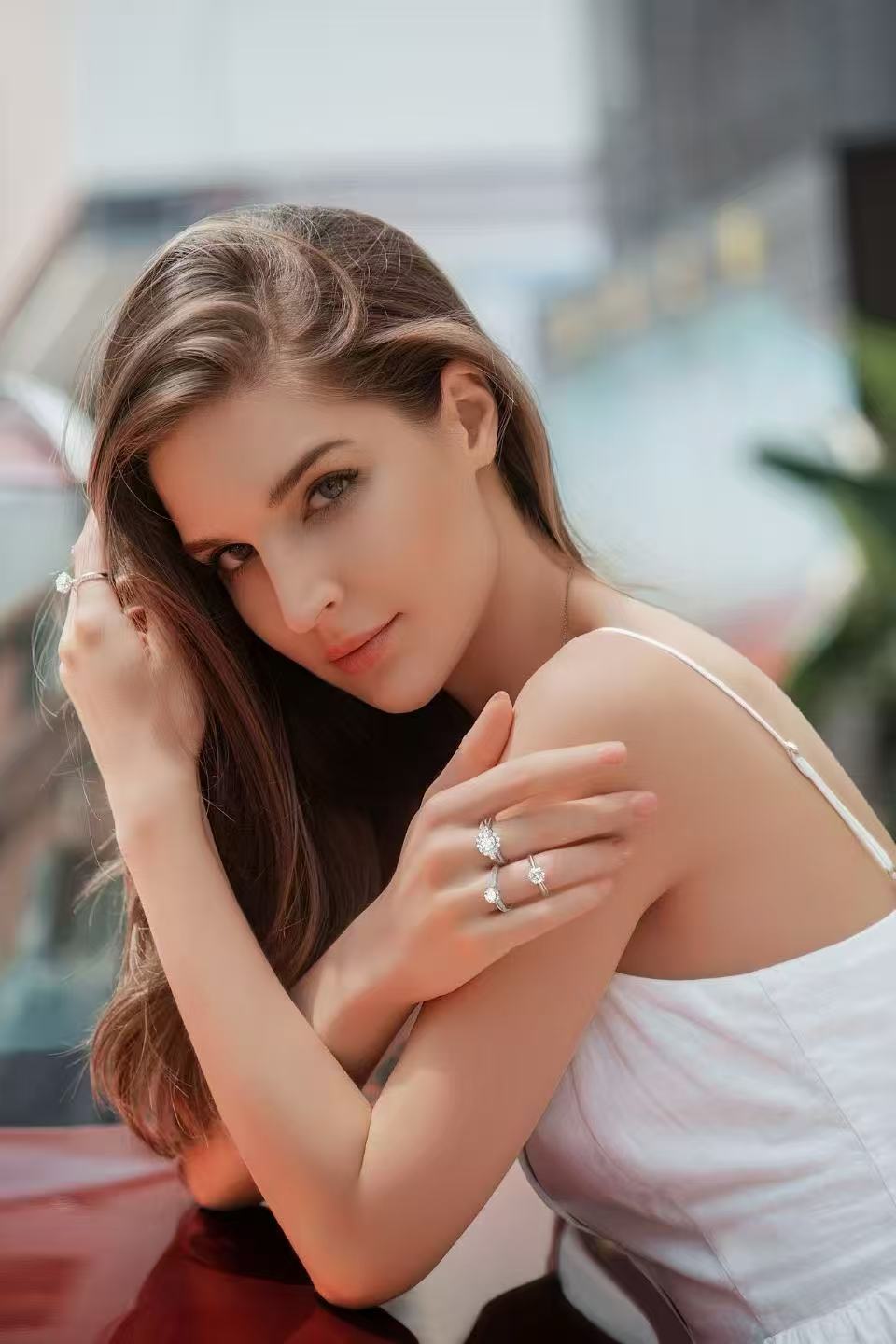 Woman wearing KATHARINE jewellery